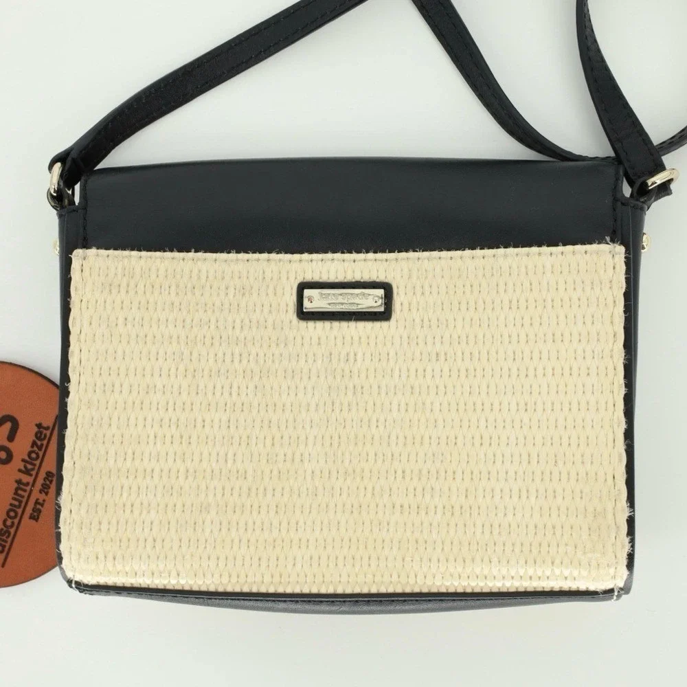 Kate Spade Holly Street Straw Rubie Leather Handbag‎ Crossbody Magnetic closure